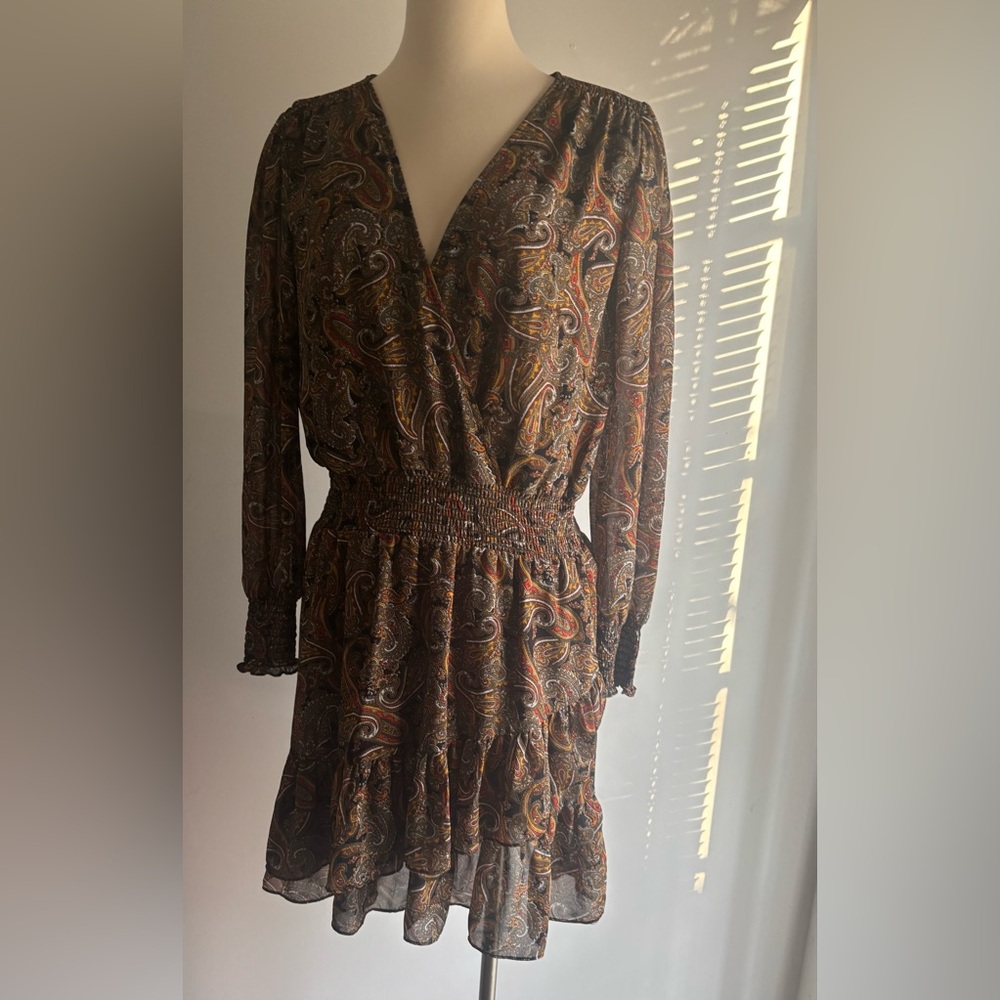 Michael Kors Paisley Long Sleeve Dress